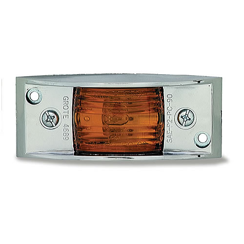 Grote Clearance/Marker Lamp, Amber, Chrome Armored - 46893