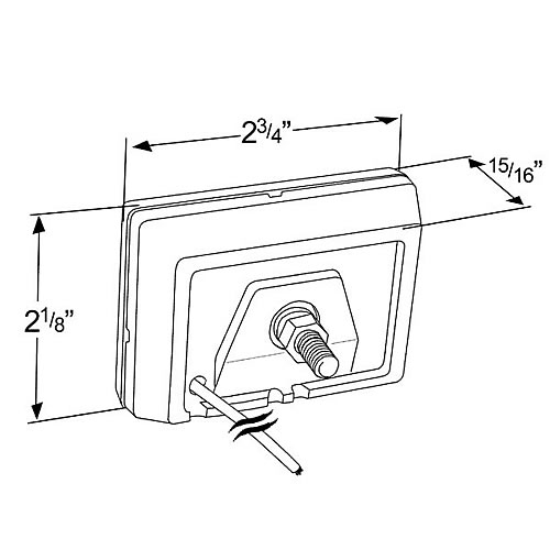 Grote Clearance/Marker Lamp, Red, Resealable, Incand, Stud Mount 46982-5