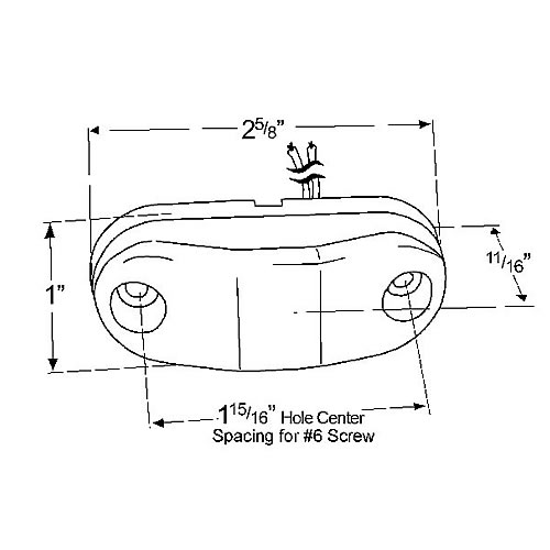 Grote Clearance/Marker Lamp, Red, Oval, LED, Retail Pack - 45002-5