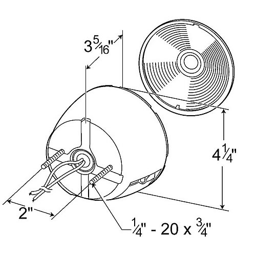 Grote STT Lamp, 4", Red, 2-Stud Mount Combination with License - 50852