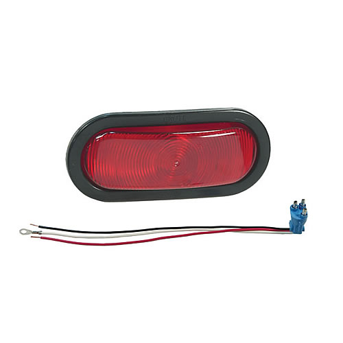 Grote Stop Tail Turn Lamp, Red, Oval Lamp Torsion Mount III Sealed Oval STT - 52572