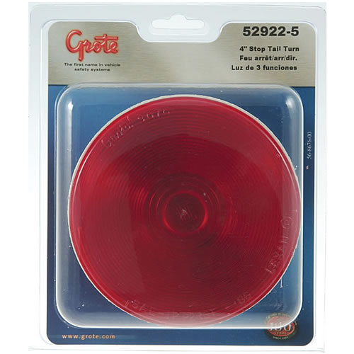 Grote STT Lamp, 4", Red, Economy, Retail Pack - 52922-5