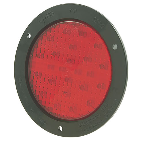 Grote STT Lamp, 4", Red with Black Theft-Resistant Flange, Full Pattern - 53182