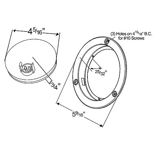 Grote Turn Lamp, 4", Amber with Stainless Steel Theft Resistant Flng-Mount, Supernova Led - 53303