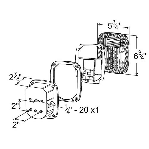 Grote Stop Tail Turn Lamp, Red, Supernova LED, with LIC, Double OE Connection - 53650