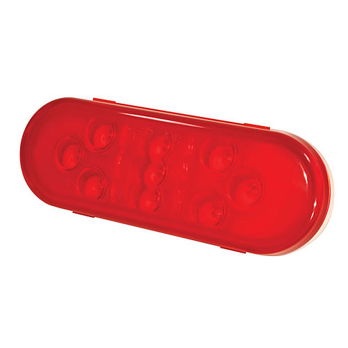 Grote Stop Tail Turn Lamp, Red, Oval, LED, with Hard Shell Connector, 9 Diode - 54142