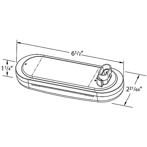 Grote Stop Tail Turn Lamp, Amber, Oval, LED, with Hard Shell Connector, 9 Diode - 54143