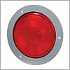 Grote Stop Tail Turn Lamp, Red, 4" Round, Male Pin, with Gray Mounting Flange, LED, 3 Diode - 54472