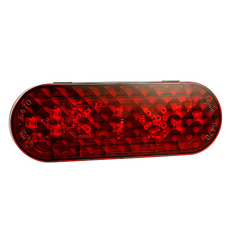 Grote Stop Tail Turn Lamp, 6" Red, LED, Oval, with O Integrated Back-Up, Male Pin - 54752