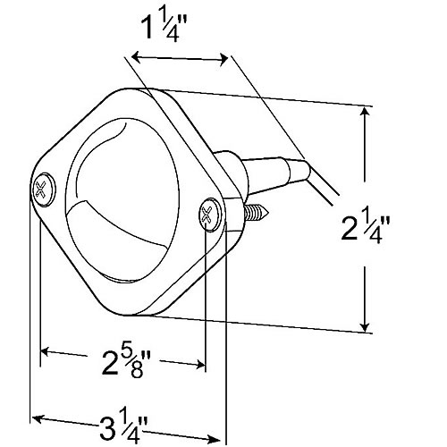 Grote Auxiliary Lamp, Chrome, Courtesy Lamp - 60251
