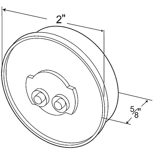 Grote Interior/Dome Lamp, 2" Round, Dome Lamp, White, LED - 60561
