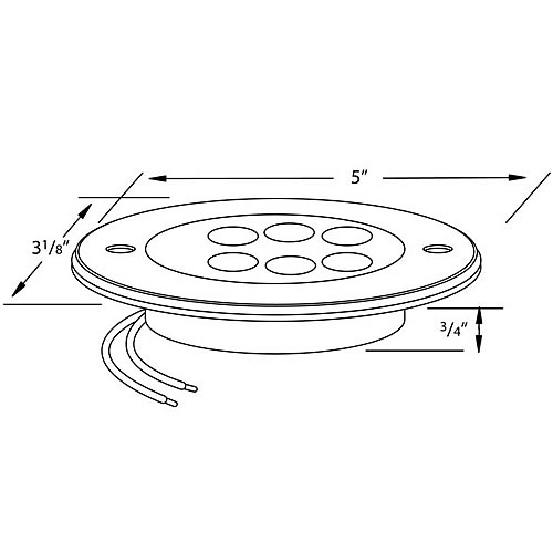 Grote Dome/Interior Lamp, Clear, LED, Push Button, Black Base - 61851