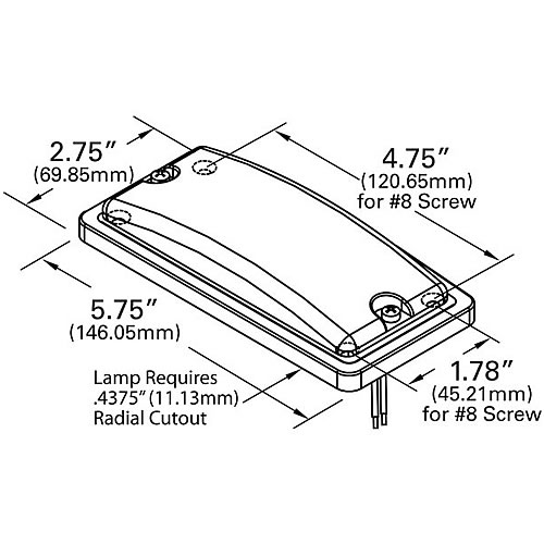 Grote Dome/Interior Lamp, White, LED, Low Profile, Shallow Recess, 21 C.P. 61861