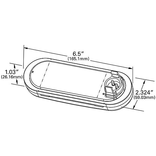 Grote Back-Up Lamp, Oval, LED, Male Pin, Single Diode, Dual System - 62051
