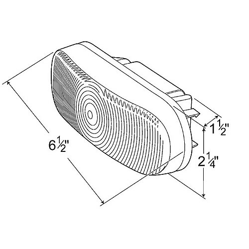 Grote Back-Up Lamp, Clear, Oval Lamp Torsion Mount IIi - 62231
