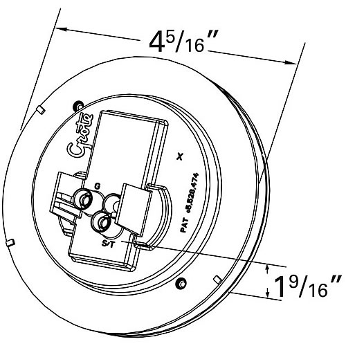 Grote Back-Up Lamp, 4" Single LED, Female Pin - 62691