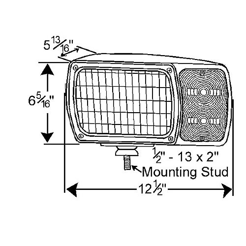 Grote Snowplow Lamp, Kit with Universal Wiring Harness, Pair Pack - 63451-4