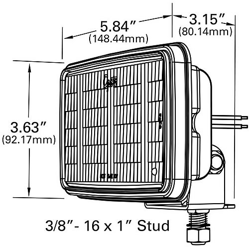 Grote Forward Lighting, Clear, Work Lamp, LED, Trapezoid Pattern 63621