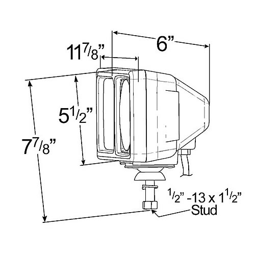 Grote Snowplow Lamp, Black, Per-Lux, Pair With Wiring Kit - 64261-4