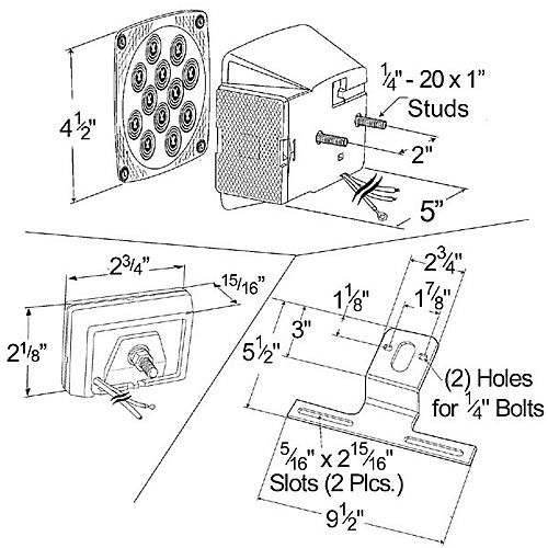 Grote Small Trailer Ltg, U.S. 440 Series Boat Kit With Sidemarkers, Retail Pack - 65330-5