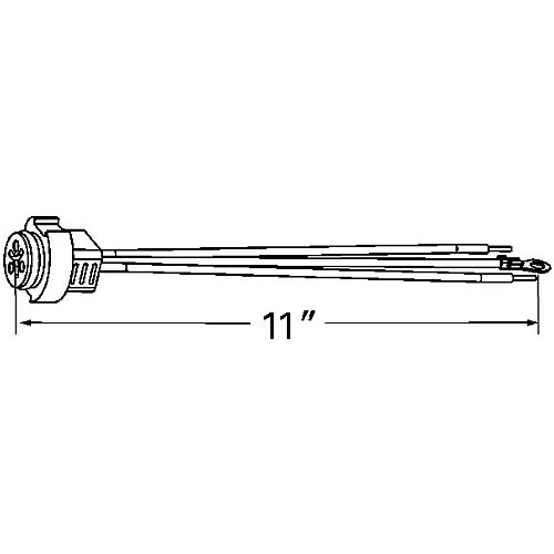 Grote Pigtail, 11" Long, 3-Wire Plug-In Pigtail For Male Pin Lamp - 67002