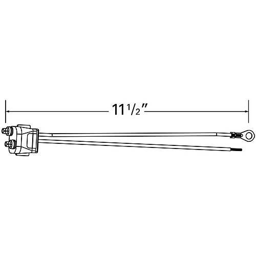 Grote Pigtail, 10-1/4" Long Chassis Ground Blunt Cut, 2-Wire Plug-In Pigtail - 67010