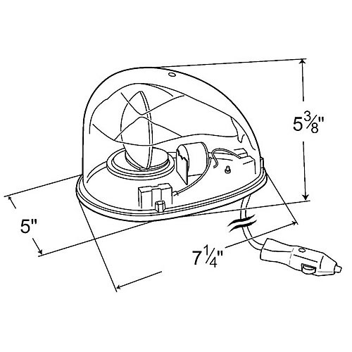 Grote Emergency Lighting, Amber, Tear Drop "Kojak" Light - 76033