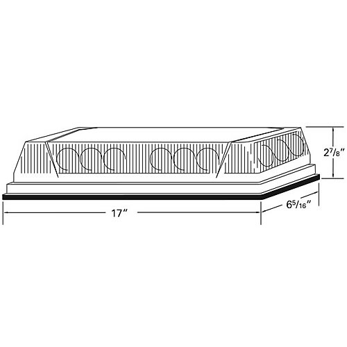 Grote Emergency Lighting, Amber, LED, 17" Low Profile Bar Lamp - 76983