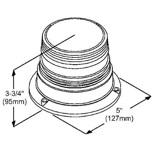 Grote Emergency Lighting, Amber, Mighty Mini, LED Strobe, Permanent Mnt, Class III 77473