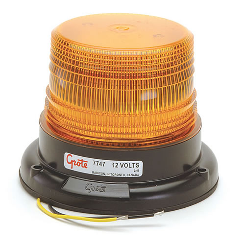 Grote Emergency Lighting, Amber, Mighty Mini, LED Strobe, Permanent Mnt, Class III 77473
