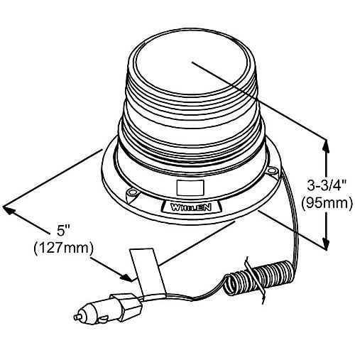 Grote Emergency Lighting, Amber, Mighty Mini, LED Strobe, Magnetic Mnt, Class III 77483