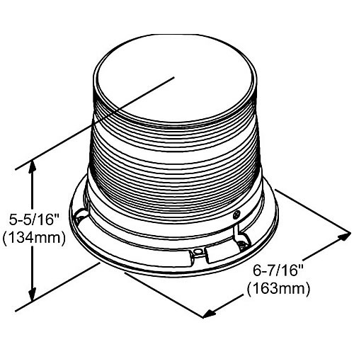 Grote Emergency Lighting, Amber, Low Dome, LED Strobe, Permanent Mnt, Class II - 77813