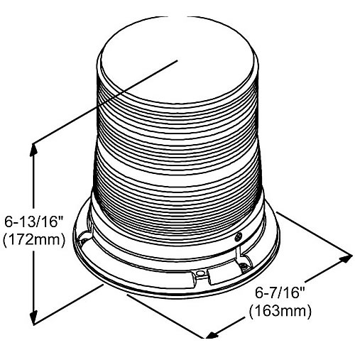 Grote Emergency Lighting, Amber, Medium Profile, LED Strobe, Permanent Mnt, Class II - 77833