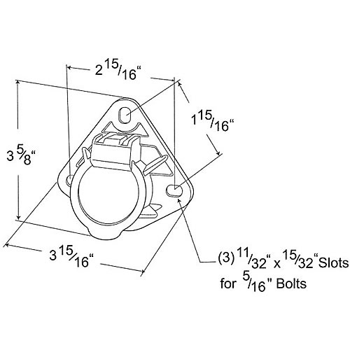 Grote Trailer Wiring, Ultra-Pin Receptacle, 3 Hole Mount - 87220
