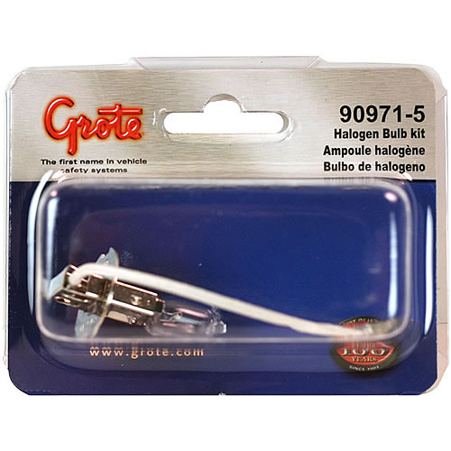 Grote Forward Ltg, Clear, H-3 12V 55W Bulb With Spade Terminal, Retail Pack - 90971-5