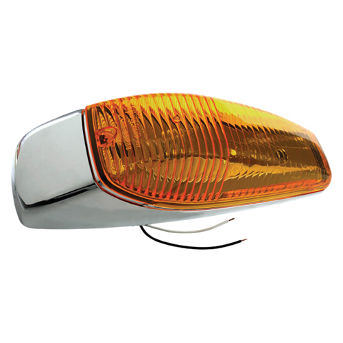 Grote Clearance/Marker Lamp, Amber, Oem-Style Chrome Aerodynamic - 46823