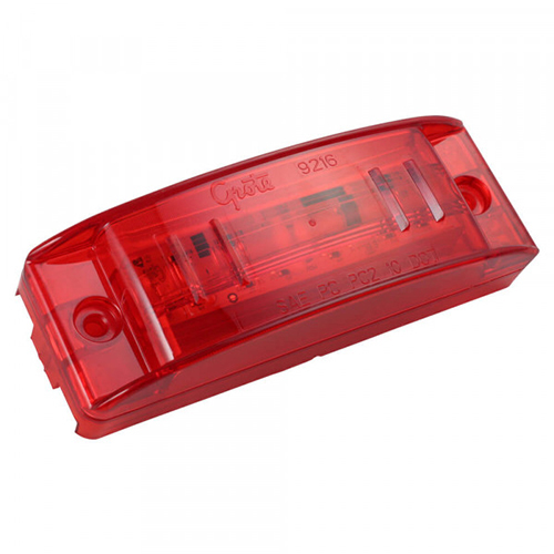 Grote Clearance/Marker Lamp, Supernova Led, Turtleback II, PC, Red Slotted Base, Red Lens, Red Led - 49392