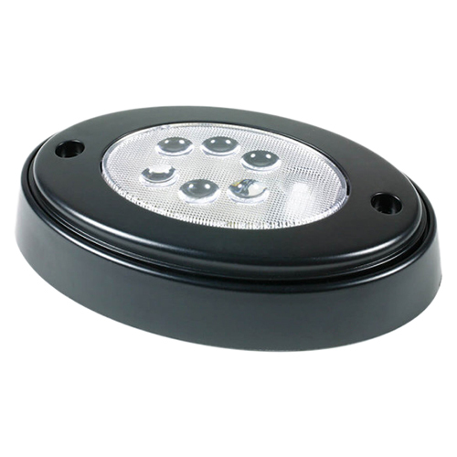 Grote Dome/Interior Lamp, Clear, LED, Push Button, Black Base - 61851