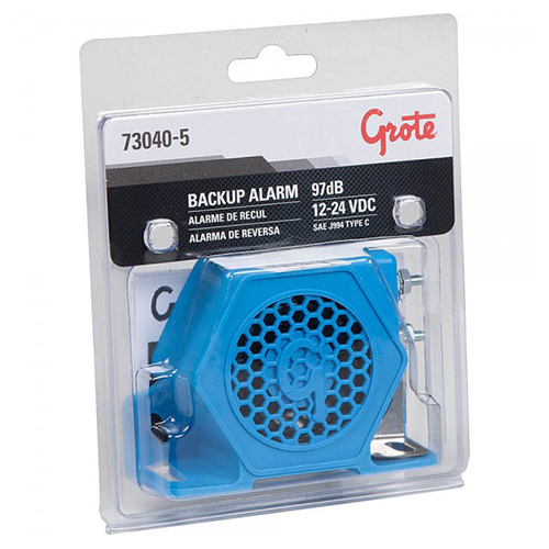 Grote Back-Up Alarm, Med/Low Noise Surround, Sae Type C, 97Db, Retal -Pk 73040-5