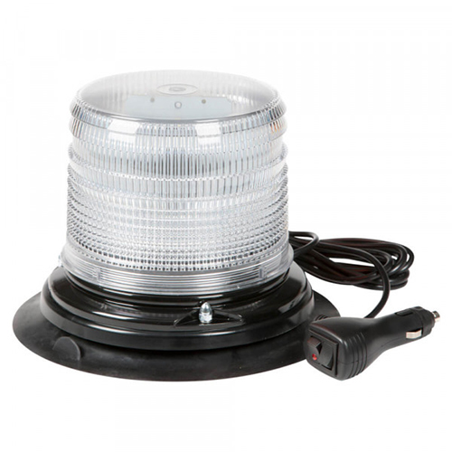 Grote Emergency Lighting, Clear, LED Beacon S.A.E. Class II 12 V Low Lens Vacuum Magnet 78861