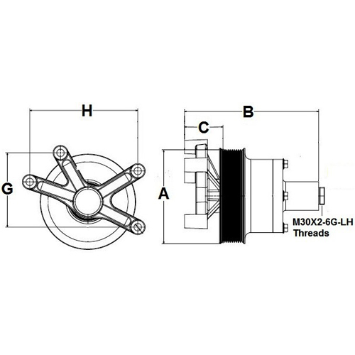 Horton 992176 Engine Cooling Fan Hub