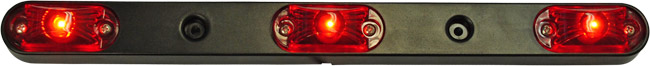 Jammy J-551-RBS LED ID Bar, Black Base, Red Lens, 2-Wire