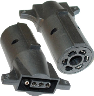 Jammy J-5747-WH 7-Way Round to 4-Way Flat Adapter