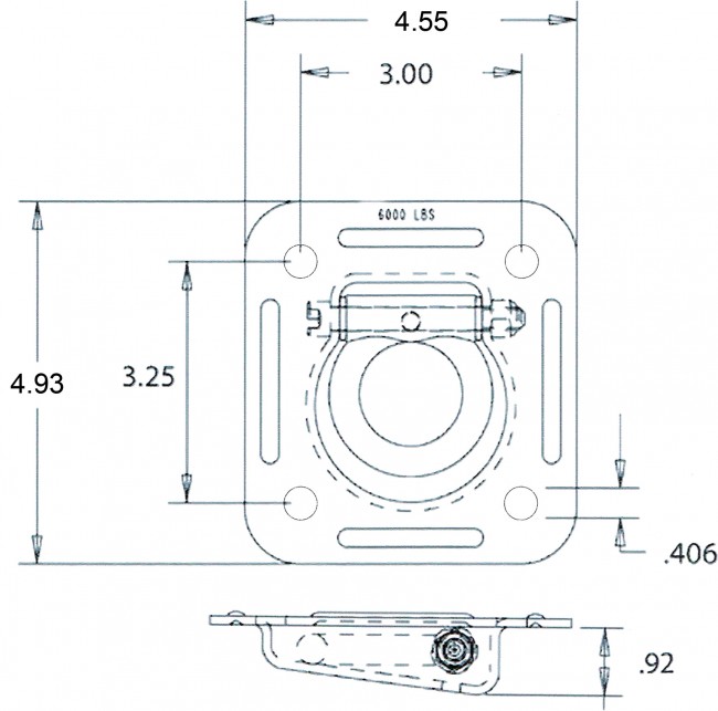 Jammy J-6000-TDR Raw D Ring Tie Down
