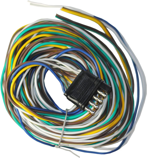 Jammy J-6025-WH 20\' 5-Way Flat Harness w/ 2 Full Length Ground Wires