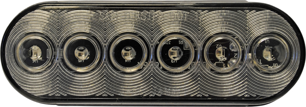 Jammy J-656-RC 6â€³ Oval 6-LED S/T/T Lamp, Red w/ Clear Lens