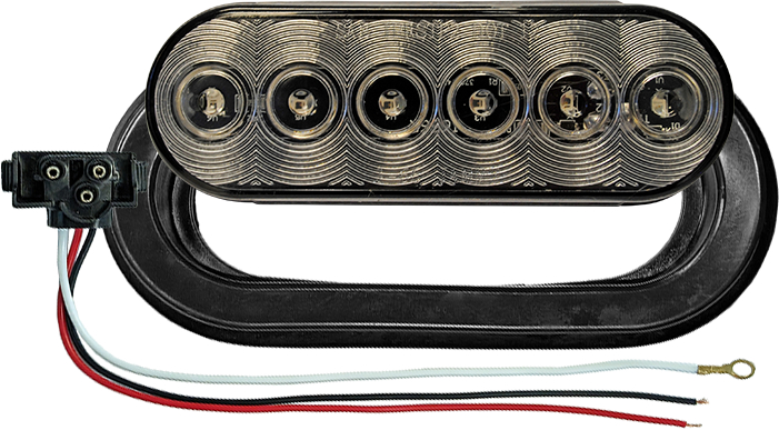 Jammy J-656-RCK 6â€³ Oval 6-LED S/T/T Lamp Kit, Red w/ Clear Lens