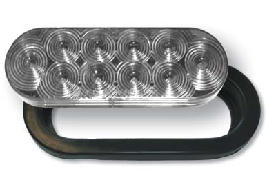 Jammy J-66-RCK 6â€³ Oval LED S/T/T Lamp KIT, Red w/ Clear Lens