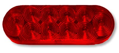 Jammy J-66-RS 6â€³ Oval LED S/T/T Lamp, Red w/ AMP Connector