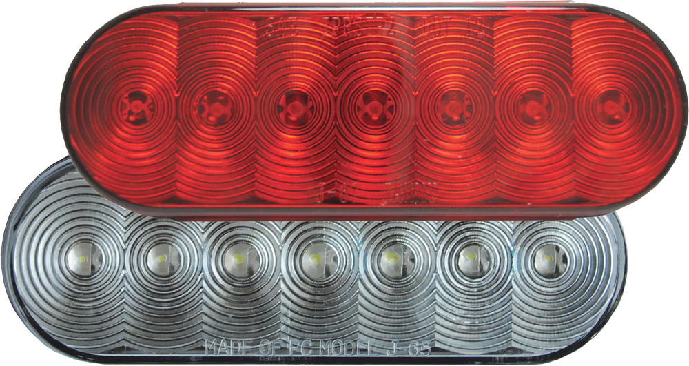 Jammy J-67-R 6â€³ Oval 7-LED S/T/T Lamp, Red